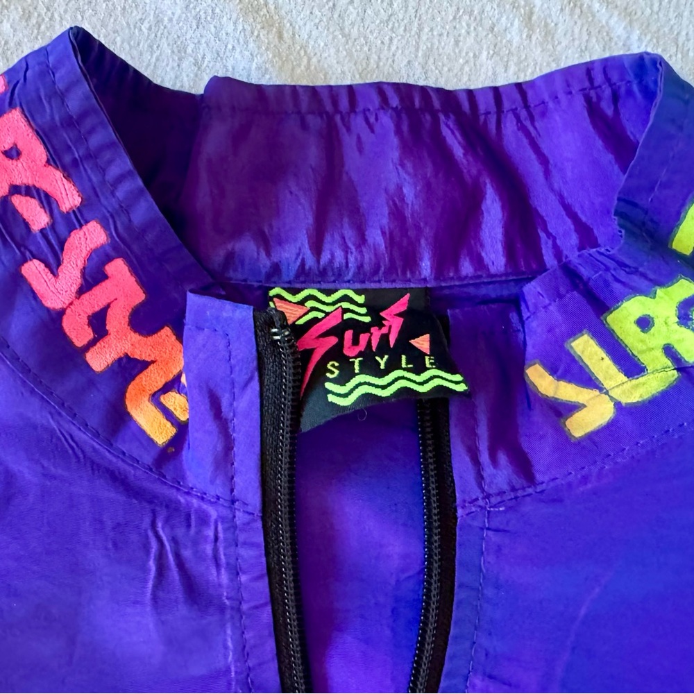 Surf Style Neon Pink, Purple and  Yellow Windbreaker  Jacket